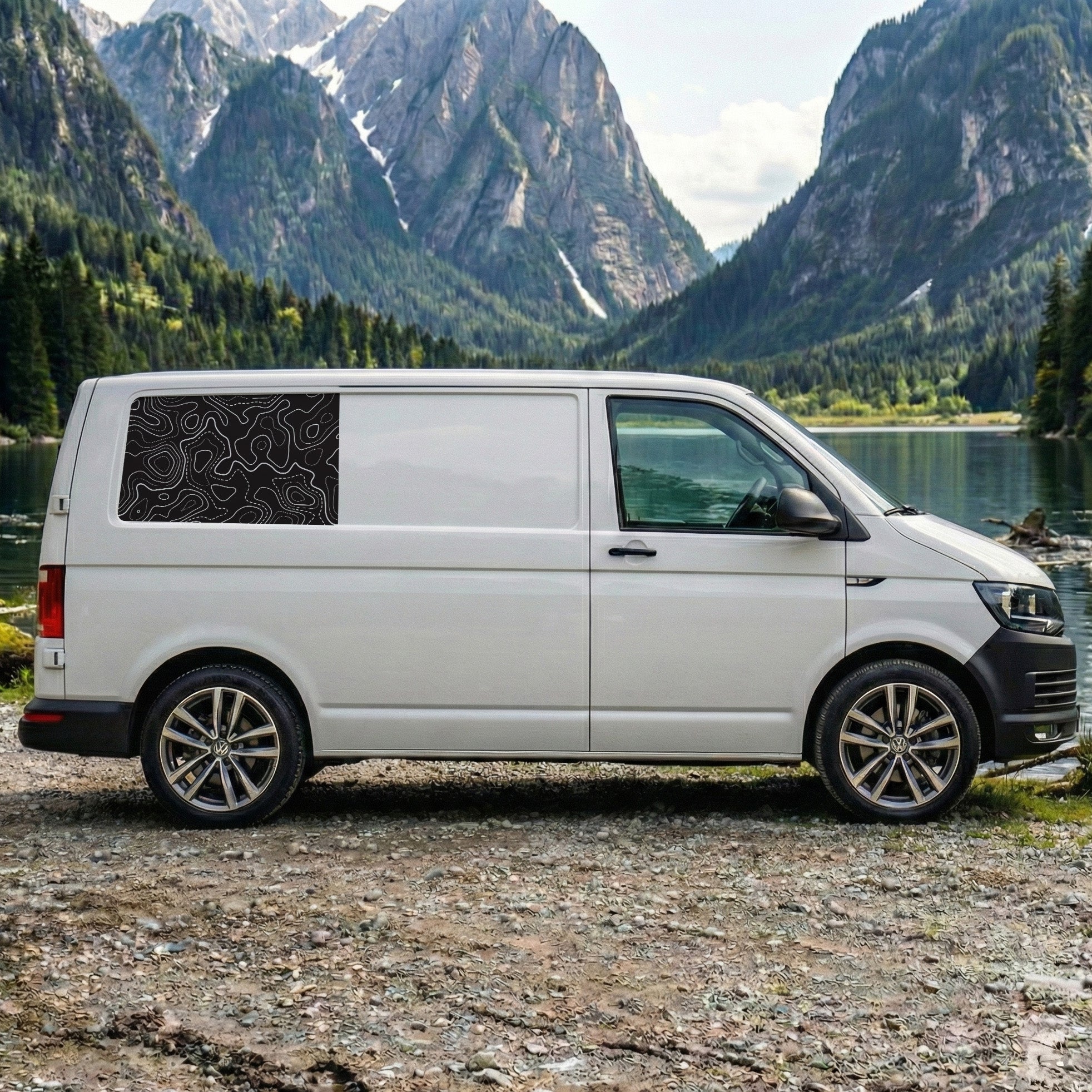 VW T5 T6 T6.1 Topografie Seitenstreifen – Camper Offroad Autoaufkleber Set