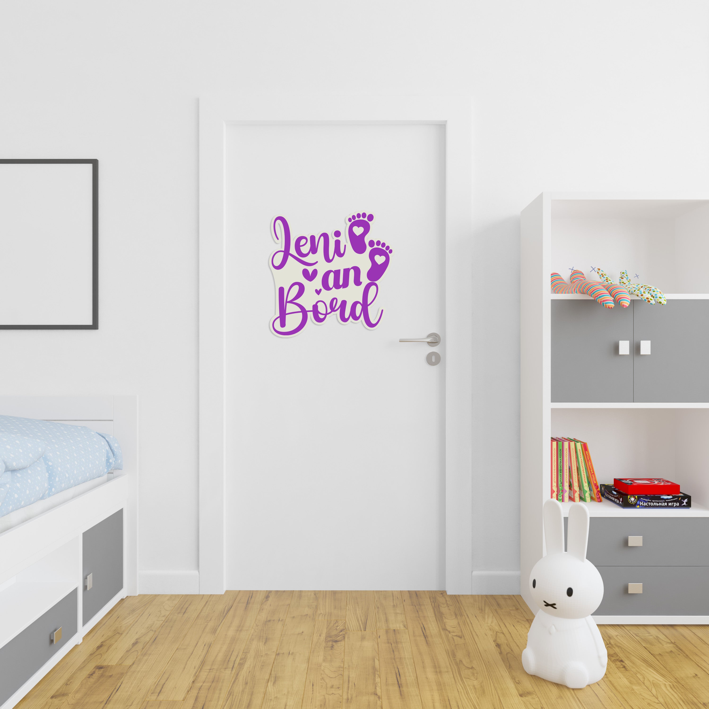 Baby an Bord Aufkleber – Zweifarbig & Personalisiert mit Name | Auto Fenster & Kinderzimmer Sticker