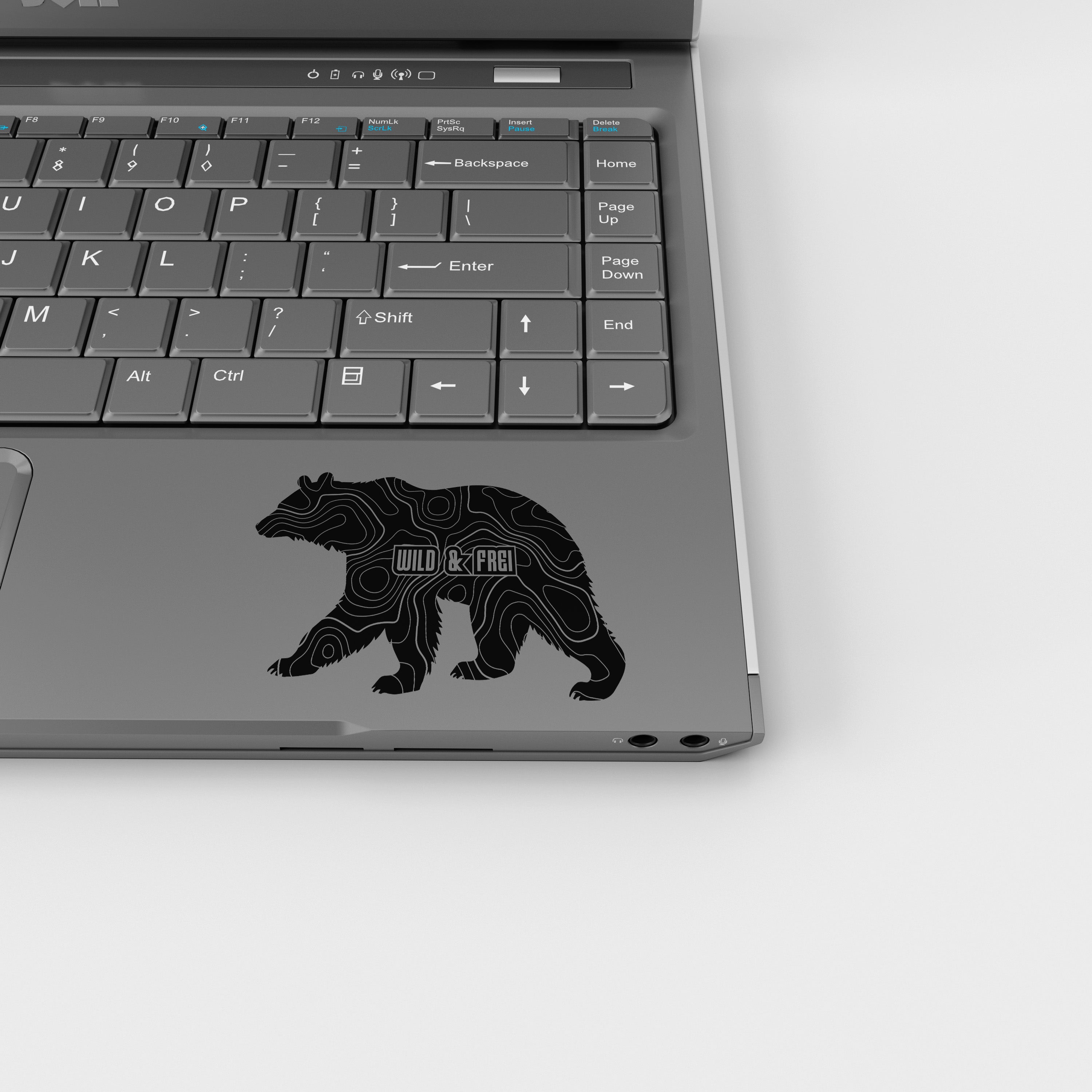 Wild & Frei Bär Autoaufkleber – Vanlife Camper Sticker mit topografischem Design – Outdoor Vinyl