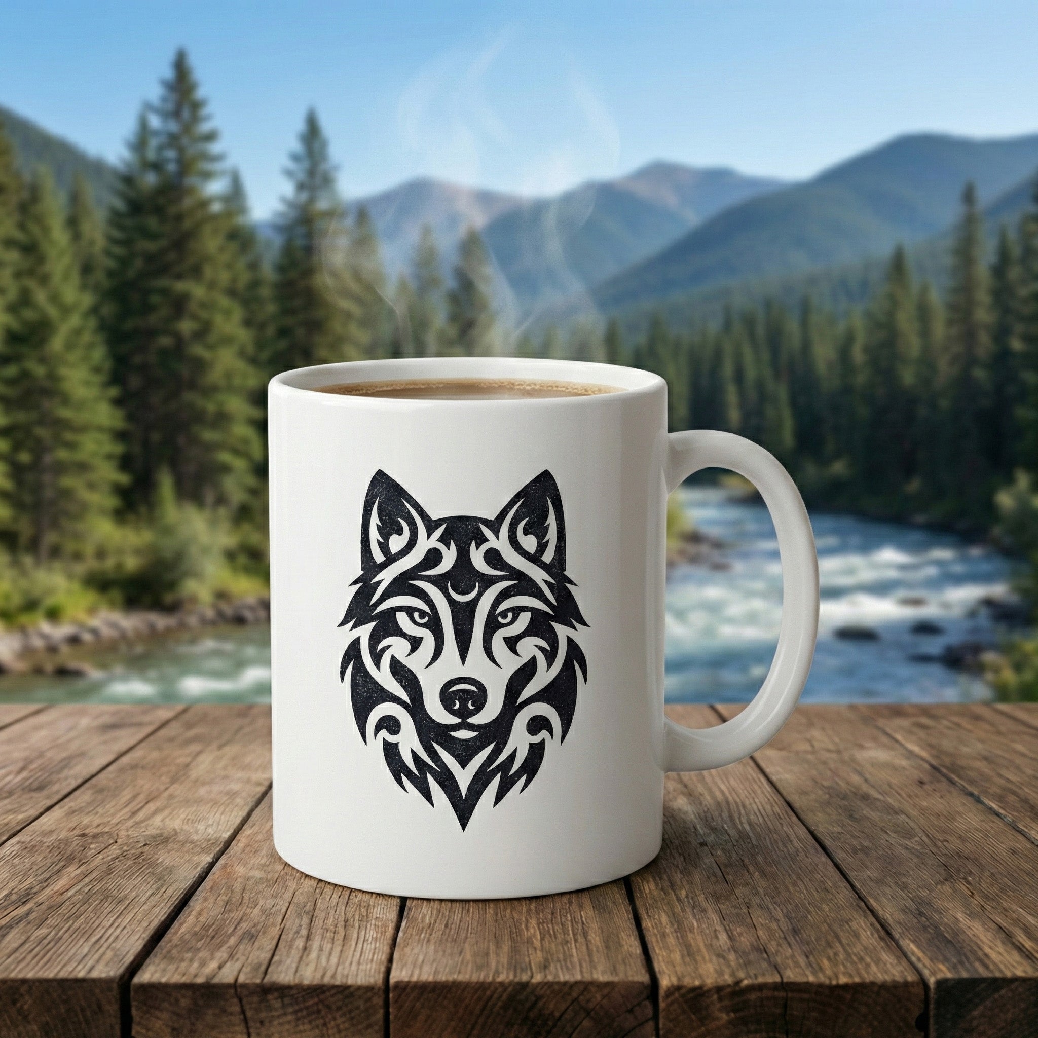 Wolf Head Vinyl Sticker – Premium Wolf Aufkleber for Car, Camper Van, Motorcycle, Laptop & Wall