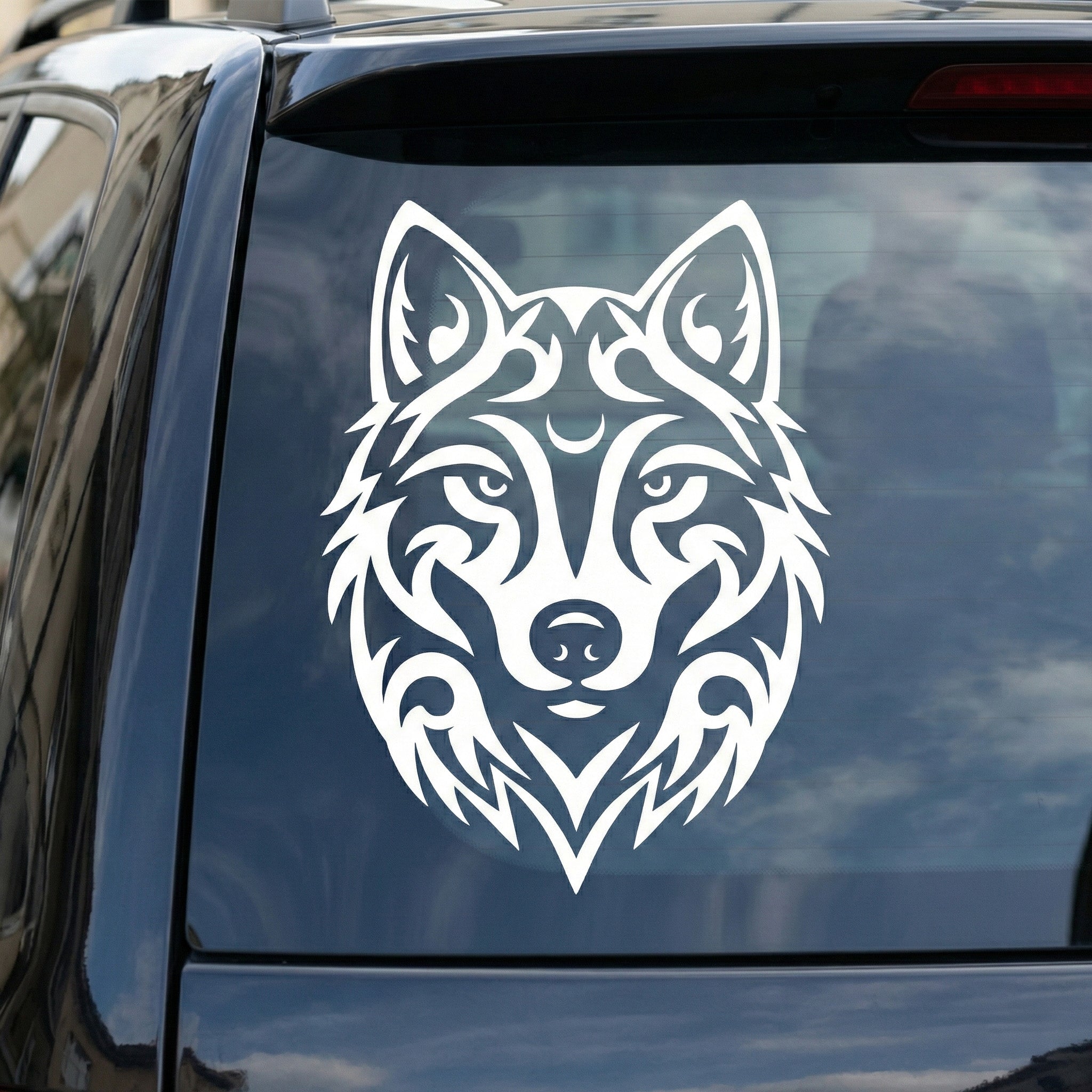 Wolf Head Vinyl Sticker – Premium Wolf Aufkleber for Car, Camper Van, Motorcycle, Laptop & Wall